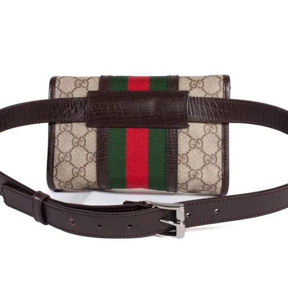 Authentic GUCCI GG Supreme Monogram Web Small Ophidia Belt Bag - Picture 3 of 11